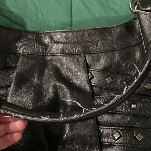 Treesje Black Leather Studded Rocker Bag ASO Jenny Humphrey - Picture 3 of 4